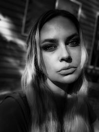 Close-up portrait of a beautiful young woman