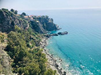 High angle view of sea against sky