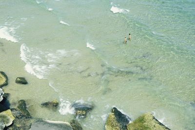 High angle view of beach