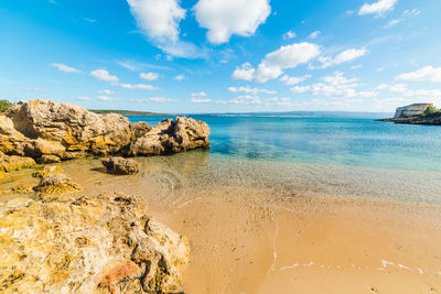 Scenic view of beach against sky