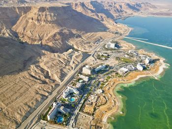 High angle view of beach