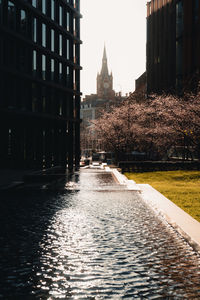 Canal amidst buildings in city