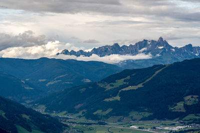 Scenic view of mountains against sky