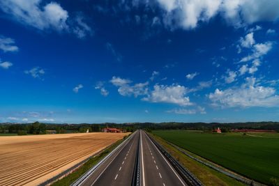 High angle view of highway along landscape