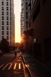 City street at sunset