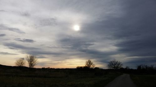 Road passing through field