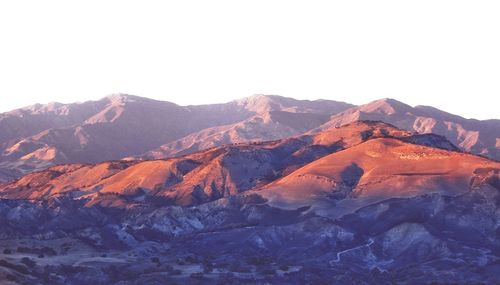 Scenic view of mountains against clear sky