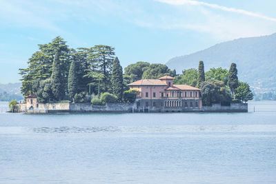 The beautiful island of san paolo in the lake iseo