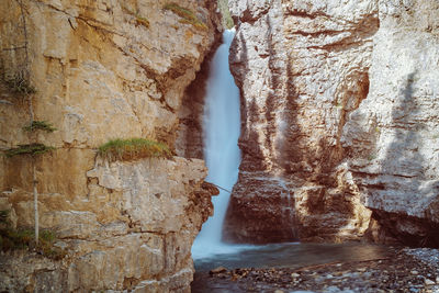 Scenic view of waterfall