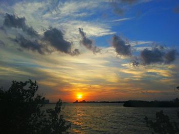 Scenic view of sunset over sea