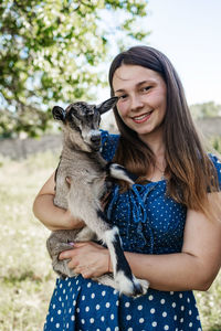 Young woman with dog