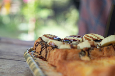 Close-up of food on table