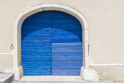 Closed door of old building