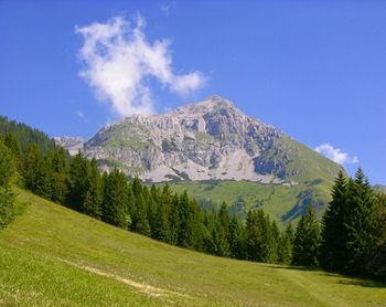 Scenic view of mountains against sky