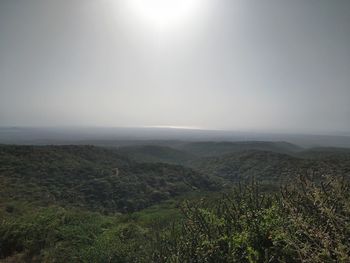 Scenic view of mountains against clear sky