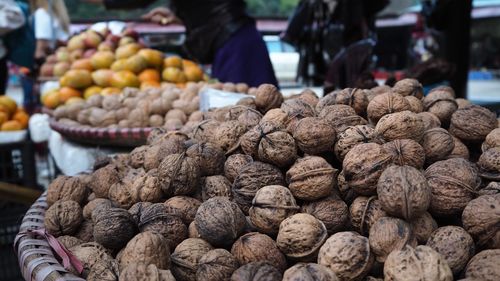 Various fruits for sale at market stall