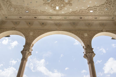 Low angle view of historical building against sky