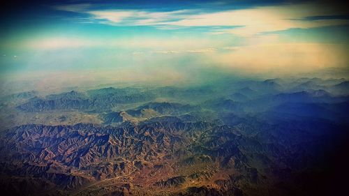 Aerial view of landscape against sky