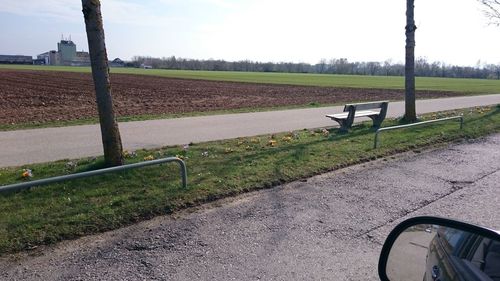 Empty road in field