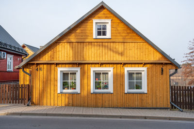 House against sky in city