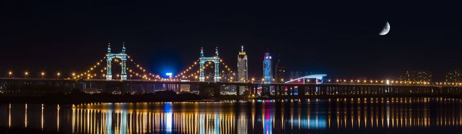 Illuminated city at night