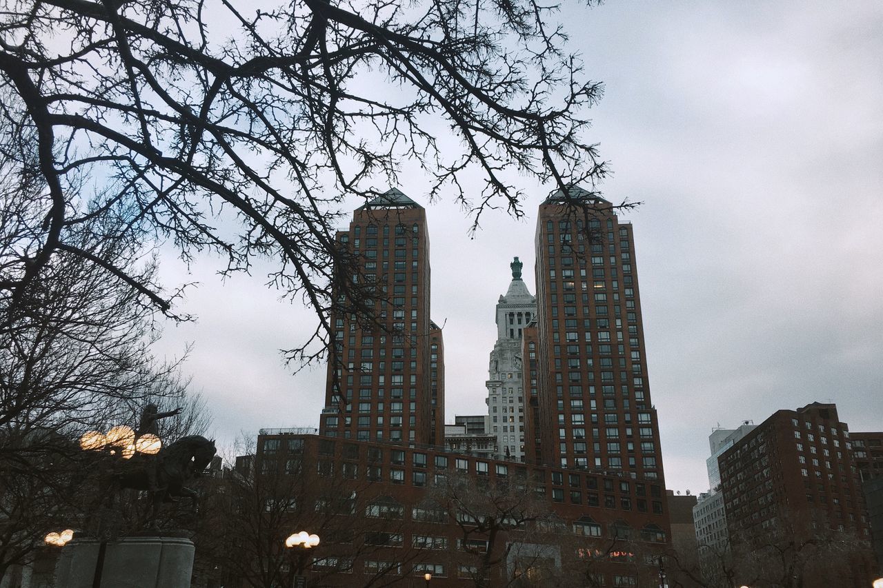 LOW ANGLE VIEW OF SKYSCRAPERS