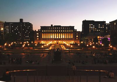 Group of people in city at night