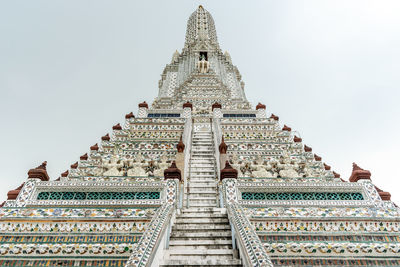 Low angle view of temple building against clear sky