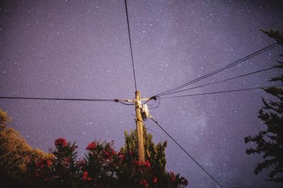 Low angle view of power lines