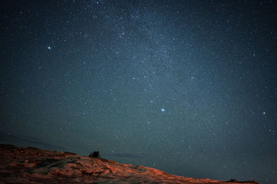 Scenic view of star field against sky at night