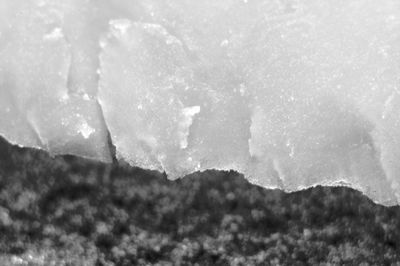 Close-up of snow on mountain