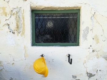 Close-up of yellow window