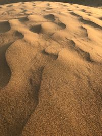 High angle view of sandy beach