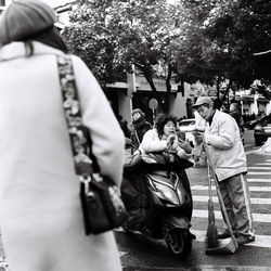 People on the road