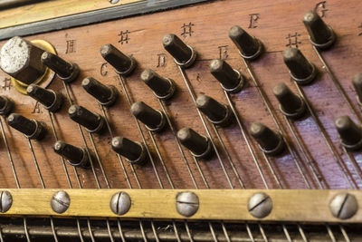 High angle view of guitar