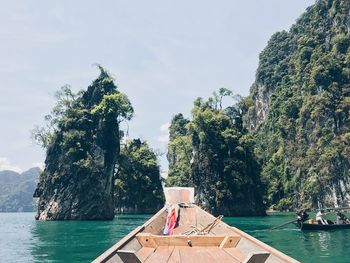 Trees by sea against sky