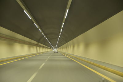 View of illuminated tunnel