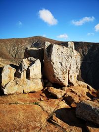 Rock formation against sky