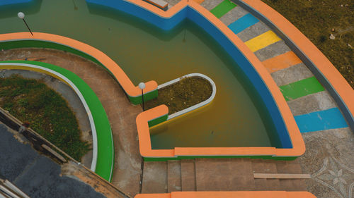 High angle view of playground