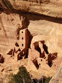 Low angle view of rock formation