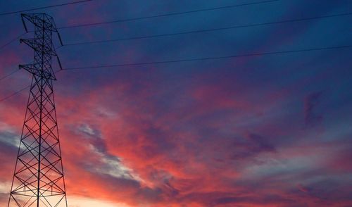 Low angle view of cloudy sky at sunset