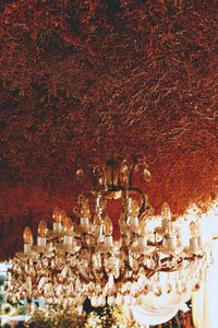 Low angle view of chandelier