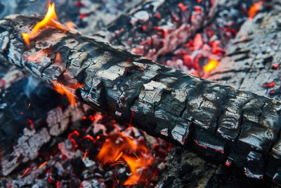 Close-up of bonfire