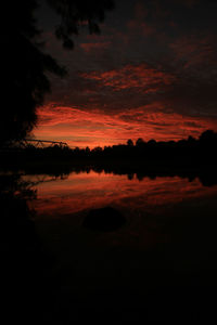 Scenic view of dramatic sky during sunset