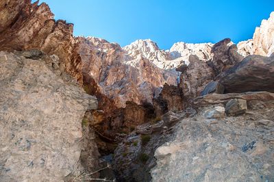 Rock formation against clear sky