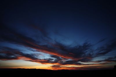 Silhouette of landscape against dramatic sky