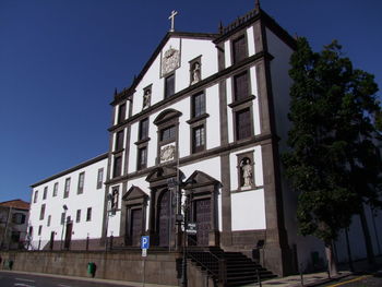 Low angle view of building against clear sky