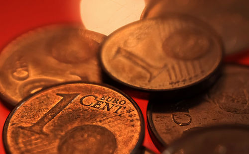 Close-up of coins