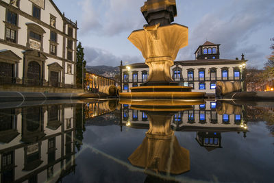 Reflection of building in lake