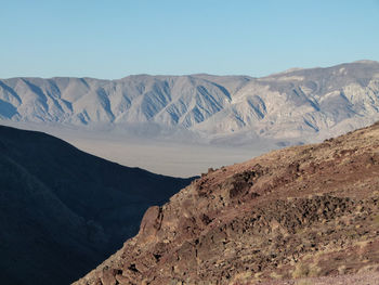 Scenic view of mountains against clear sky